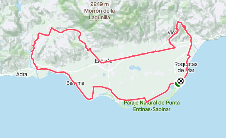 Ruta de carretera en Roquetas de Mar